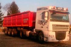 Samochody samowyładowcze typu wanny DAF 105 XF i Volvo FM4XT